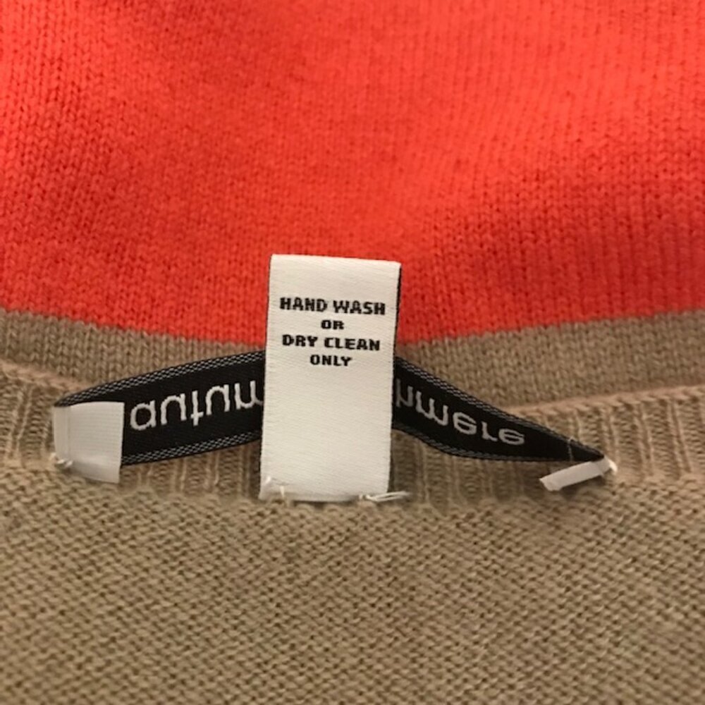 Autumn Cashmere Women's 100% Cashmere Striped 3/4 Sleeve Sweater Size XS - Picture 8 of 8